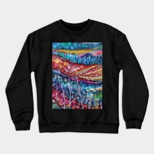 "America the Beautiful" Colorful Digital Abstract (Jean B. Fitzgerald) Crewneck Sweatshirt